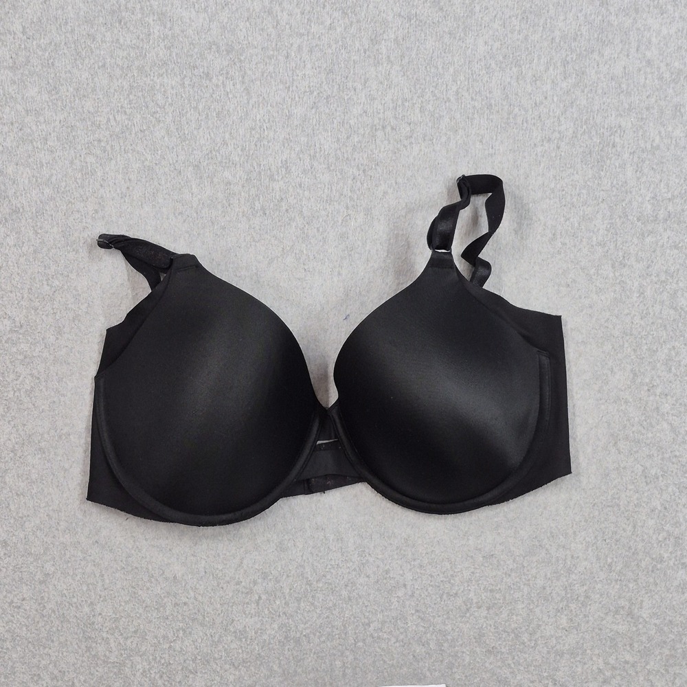 Warner's Women Bra 38D Black T Shirt Underwired Jersey Strap